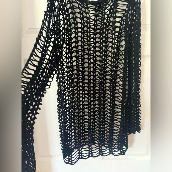 Gorgeous Black bohemian Crochet mini dress! YASSSS - Picture 1 of 4